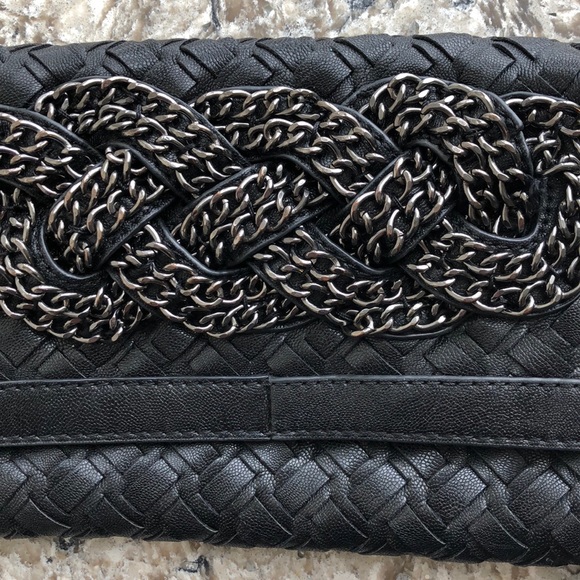 💫✨ Lined Black Leather Clutch w/ Wristlet ✨💫 - Picture 5 of 5